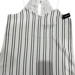 Express Black and White Striped Blouse